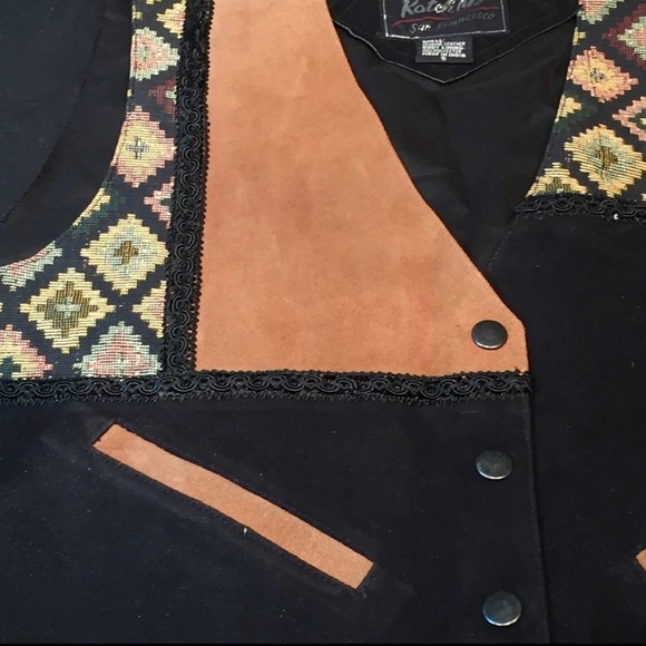 Vintage Retro Vest BoHo Cowboy Western Suede Leather Ranch - Picture 11 of 13